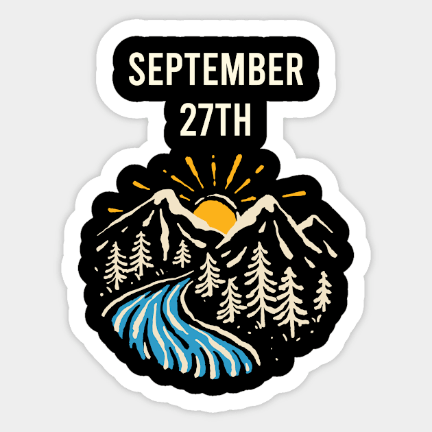 Landscape September 27th 27 Sticker by blakelan128